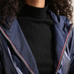 Sadie Long Reversible WaterproofWindproof Jacket Blue Navy