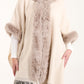 Leanne Faux Fur trim Cream Cape