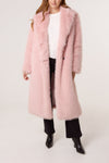 Rachel Faux Fur Double Breasted Pink Coat