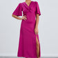 Pippa fuchsia Angel Sleeve Dress