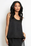 Satin Vest Top Black