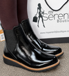 Ella Patent Boots Black