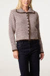Lyra Stripe Cardigan Brown Pink