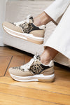 Jenni Wedge Trainers Leopard Print