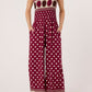 Carla Bandeau Polka Dot Jumpsuit Wine