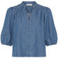 Kashe Denim V Neck Blouse
