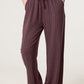 Anna Linen Blend Pinstripe Trousers Chocolate Brown