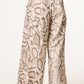 Demy Snake Print Wide Leg Trousers Beige