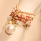 Oversized Pearlie and beaded bracelet stack