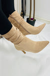 Lori Slouch Ankle Boots in Beige