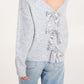 Grey Sequin Bow Reversible Jumper