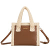 Square Shearling Grab Bag Brown