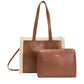 Square Shearling Tote Bag Brown