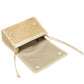 Straw Flap Over Crossbody Bag Gold