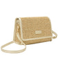 Straw Flap Over Crossbody Bag Gold