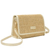 Straw Flap Over Crossbody Bag Gold