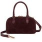 Mitzi Suede Bowling Bag Burgundy