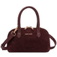Mitzi Suede Bowling Bag Burgundy