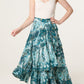 Megan Wrap Leopard Print Skirt Turquoise