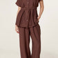 Eden Trousers and Shirt CoOrd Set Brown