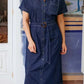 Lourdes Midi Shirt Dress Deep Blue Denim