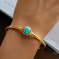 Oval Gemstone Cuff Bracelet Turquoise
