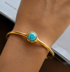 Oval Gemstone Cuff Bracelet Turquoise