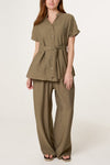 Eden Trousers and Shirt CoOrd Khaki
