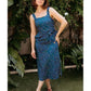 Elena Midi Sundress Navy Petrol Marbles