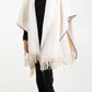 Paula Stitch Hem Tassel Cape Cream