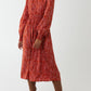 Debbie Abstract Dot Midi Red Dress