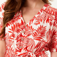 Olivia Orange Leaf Print Dress