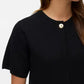 Gold Short Sleeve One Button Cardigan Black