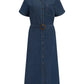 Lourdes Midi Shirt Dress Deep Blue Denim