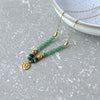 Green Beaded Disk Necklace