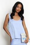 Satin Vest Top Blue