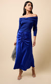 Floriane Cobalt Blue Satin Skirt