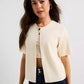Gold Short Sleeve One Button Cardigan Birch