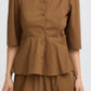 Issali Peplum Shirt Sepia