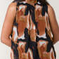 Jenny Sleeveless Top Chocolate Brown & Black