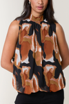 Jenny Sleeveless Top Chocolate Brown & Black