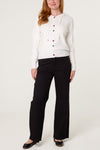 Jan Button Down Hooded Cardigan Ivory