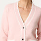 Luna Heart Button Cardigan Pink
