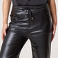Evie Faux Leather Wide Leg Trousers Black