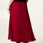 Lee Satine Pleated Midi Skirt Burgundy