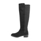 Jilly Faux Suede Knee High Boots Black