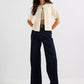 Gold Short Sleeve One Button Cardigan Birch