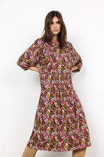 Load image into Gallery viewer, Marica AOP Pink &amp; Brown Dress