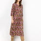 Marica AOP Pink & Brown Dress