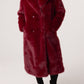 Rachel Faux Fur Double Breasted Coat Burgundy